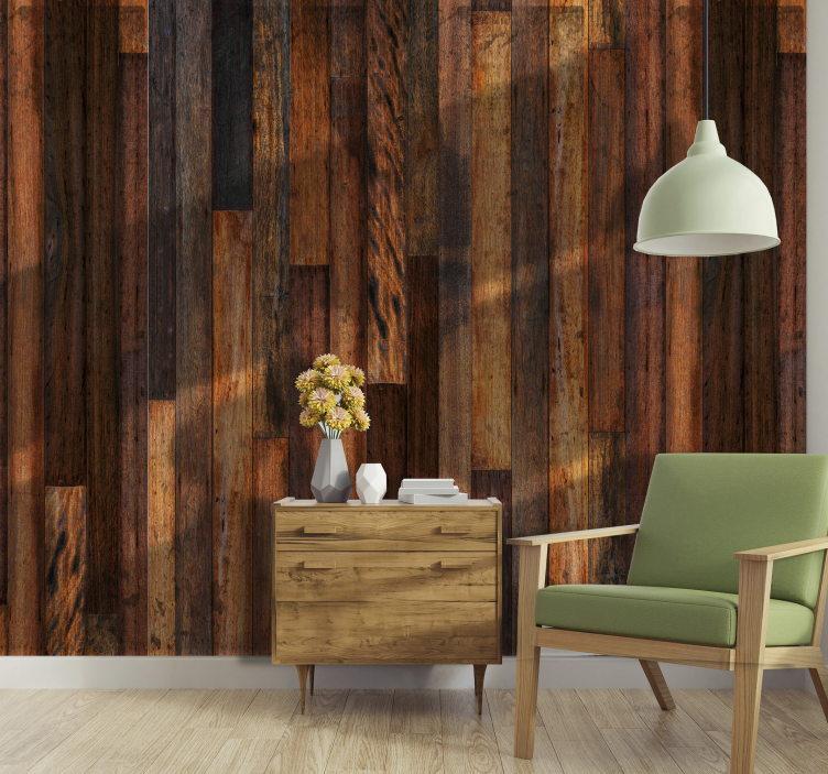 October evening wood Wallpaper - TenStickers