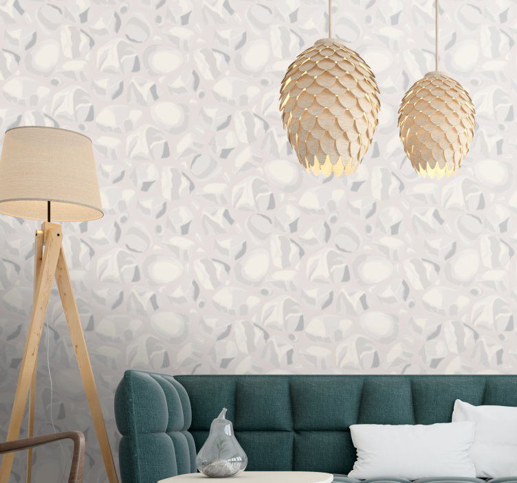 Organic shape pattern living area wallpaper - TenStickers