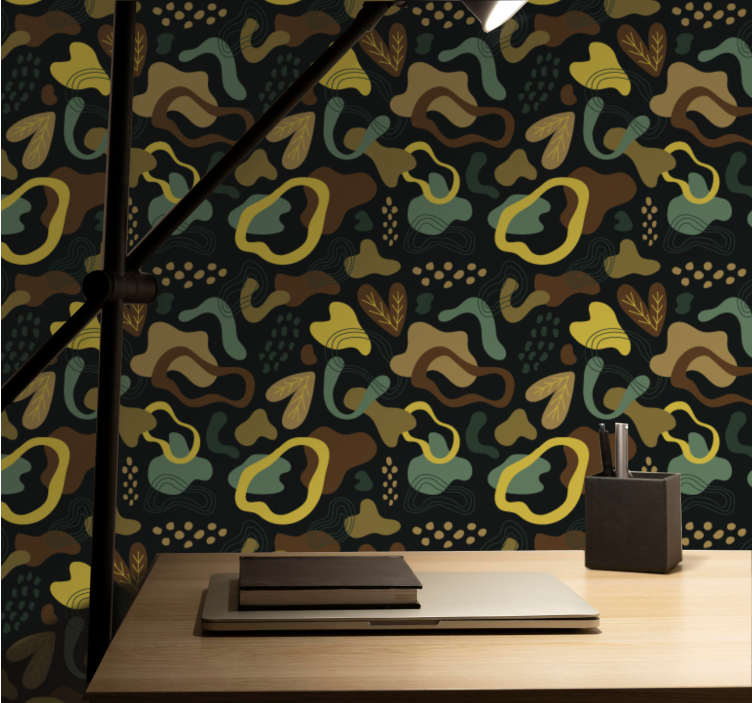 Organic shape patterns abstract wallpaper - TenStickers