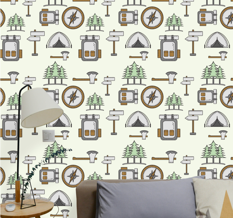 Outdoor Adventure Motifs art wallpaper - TenStickers