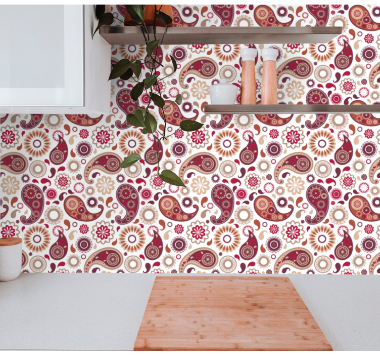 Paisley Motif ornamental wallpaper - TenStickers