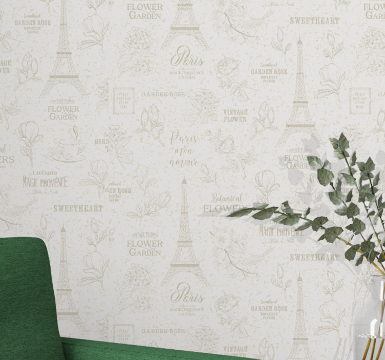 Paris style vintage wallpaper - TenStickers