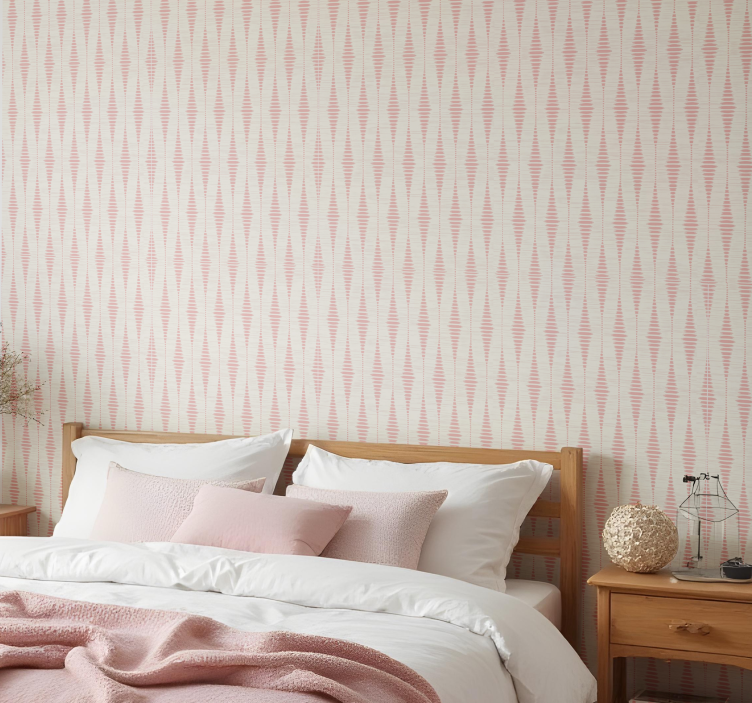 pastel pink rabaul ikat goemetric wallpaper - TenStickers
