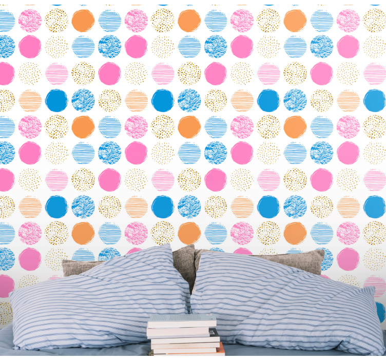 Patterned Circle Array polka dots wallpaper - TenStickers