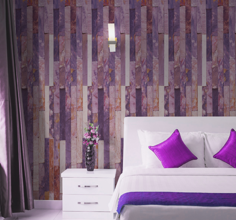 Pink brick texture wallpaper - TenStickers