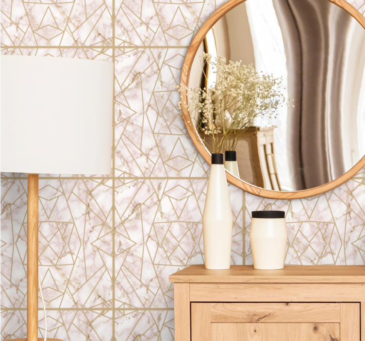 Pink gold marble wallpaper - TenStickers
