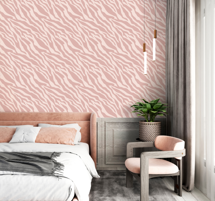 Pink Zebra print Animal Wallpaper - TenStickers