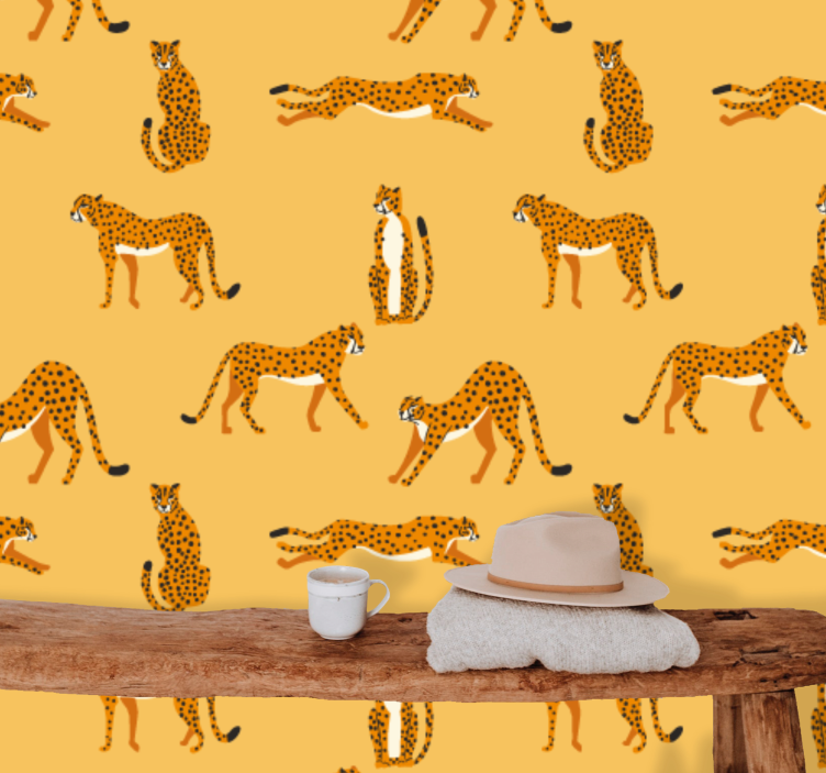 Playful Leopards animals wallpaper - TenStickers