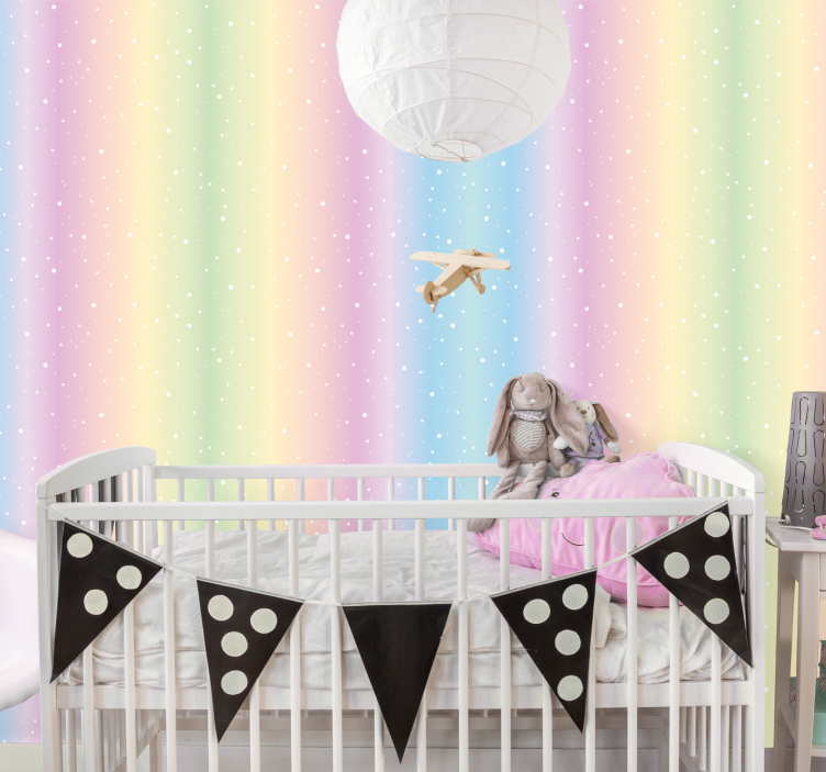 Polka dot baby colors Childrens Wallpaper - TenStickers