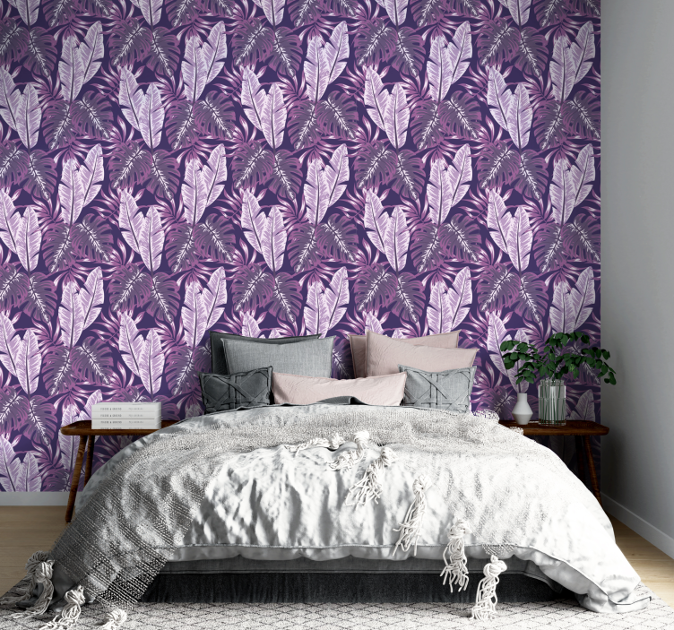 Purple maranta flower wallpaper - TenStickers