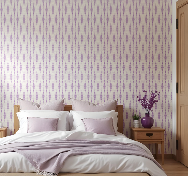 Purple rabaul ikat goemetric wallpaper - TenStickers