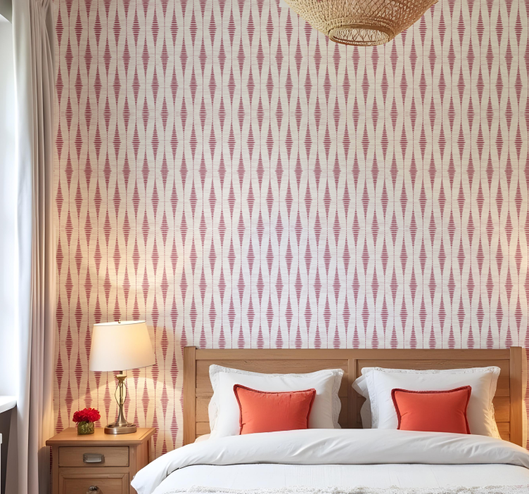 Red rabaul ikat goemetric wallpaper - TenStickers