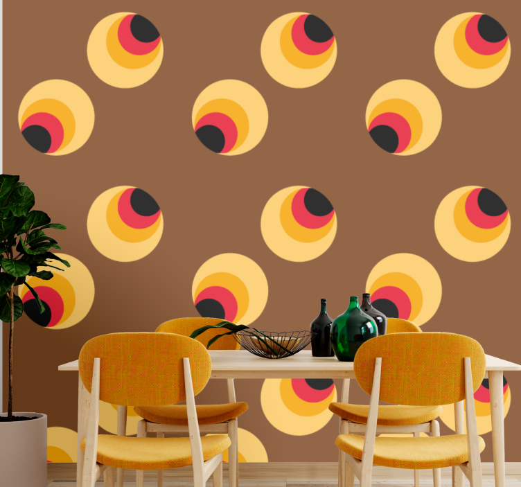 Retro Geometric Orbs wallpaper geometric - TenStickers