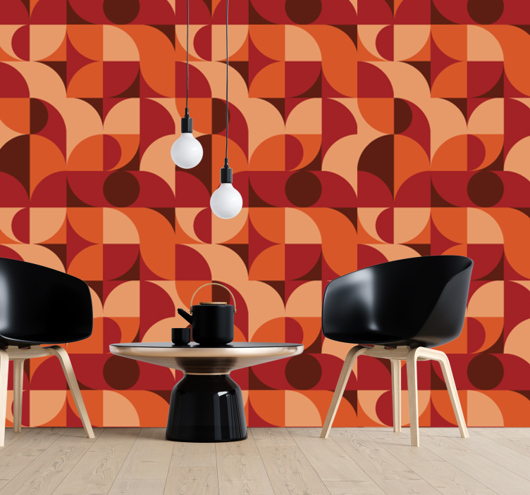 Retro Geometric Pattern wallpaper geometric - TenStickers