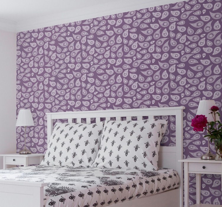 Retro paisley Ornamental Wallpaper - TenStickers