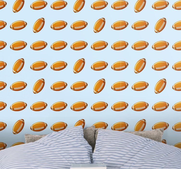 Rugby Balls Childrens Wallpaper - TenStickers