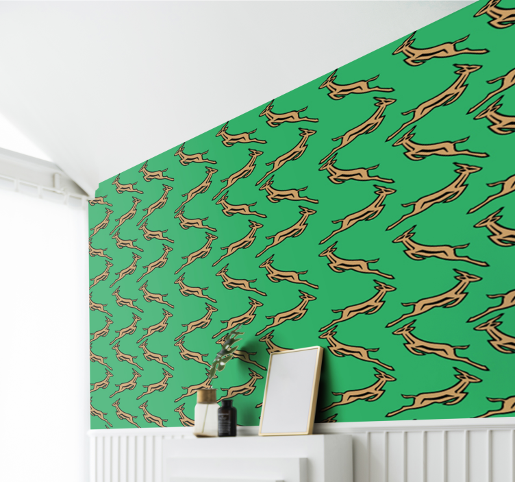 Running Gazelles animals wallpaper - TenStickers