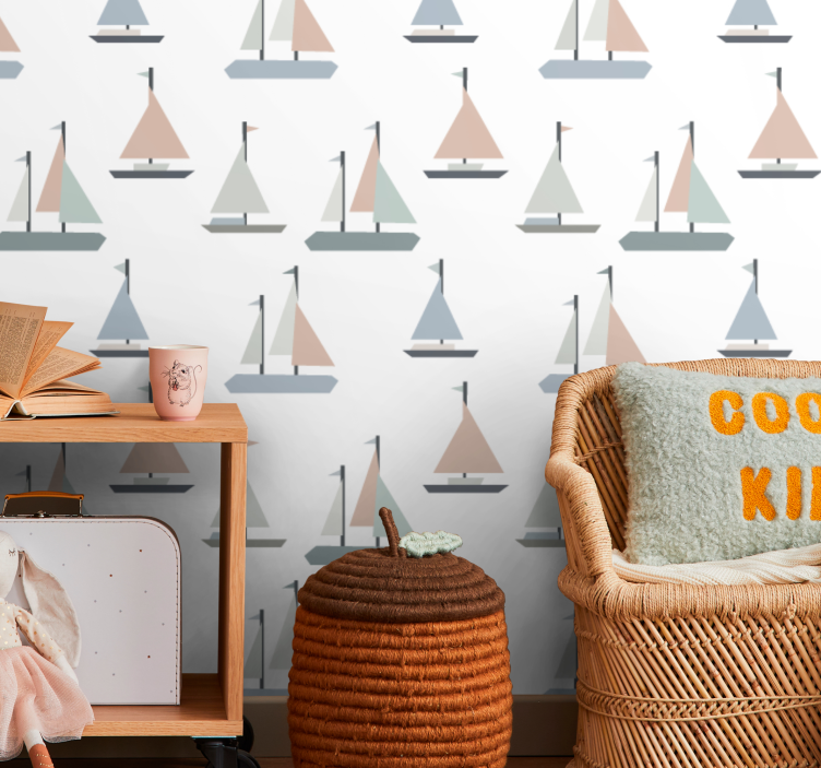Sailing Vessels Pattern custom wallpaper - TenStickers