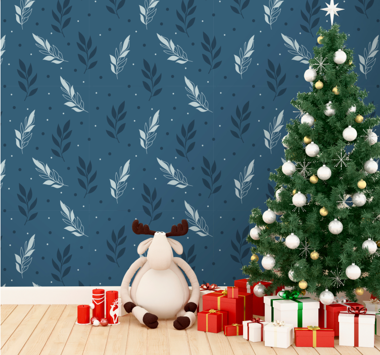 Seasonal Foliage holiday christmas wallpaper - TenStickers