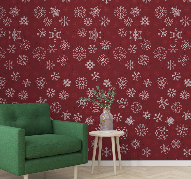 Seasonal Snowflakes holiday christmas wallpaper - TenStickers