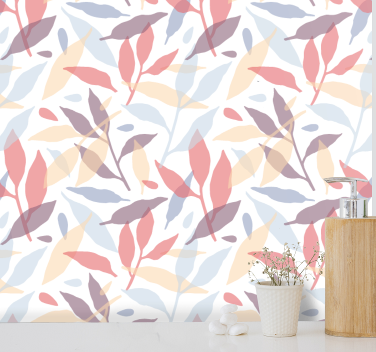 Sheer foliage pattern leaves wallpaper - TenStickers