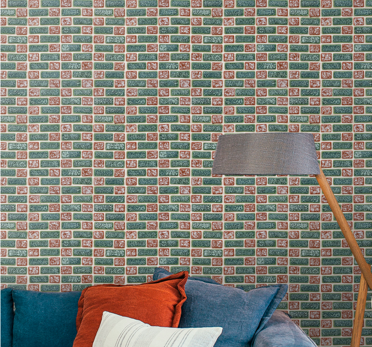 Simple brick tile  brick wallpaper - TenStickers