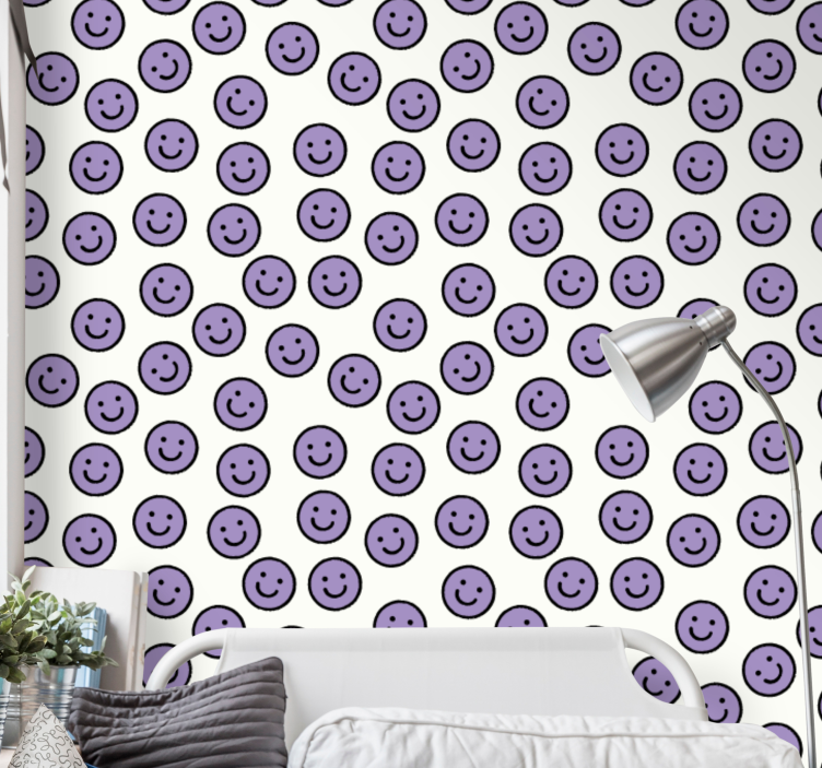 Smiley Pattern Design polka dots wallpaper - TenStickers