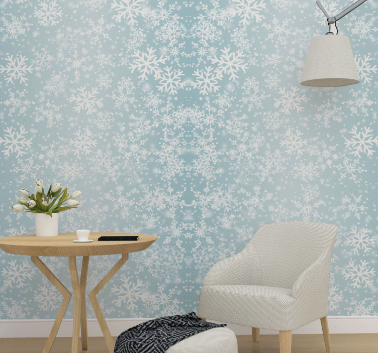 Snowfall Living room Wallpaper - TenStickers