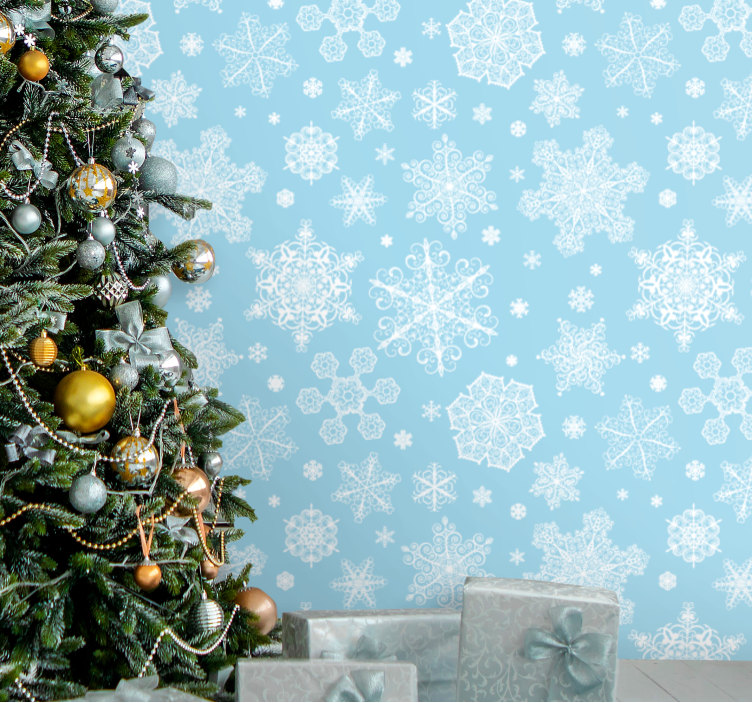 Snowflake Elegance holiday christmas wallpaper - TenStickers
