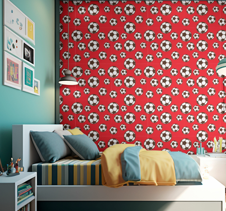 Soccer Pattern Play wallpaper childrens room - TenStickers