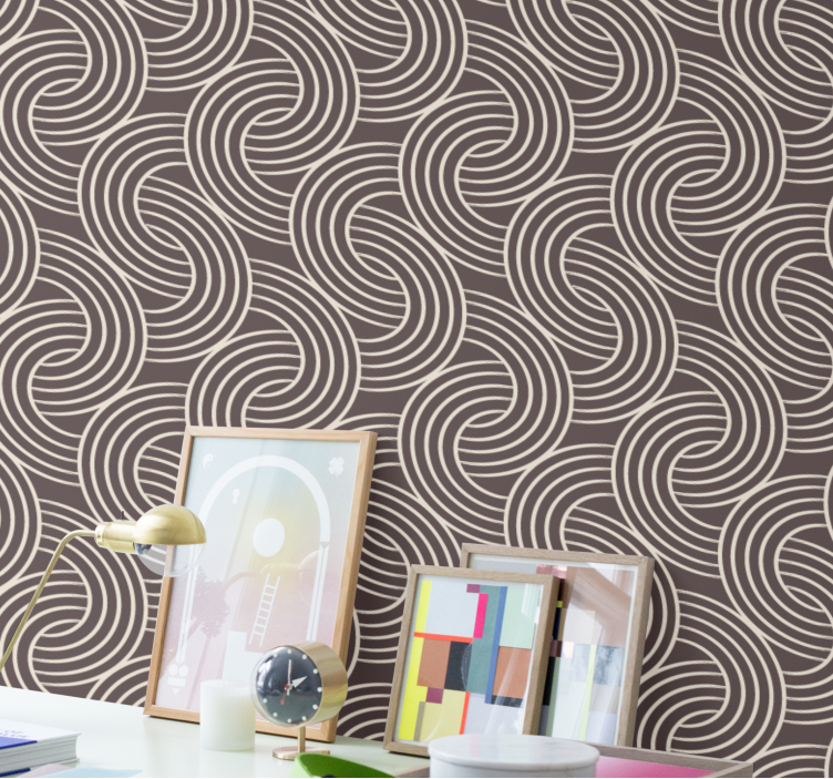 Spiral Line Pattern wallpaper geometric - TenStickers