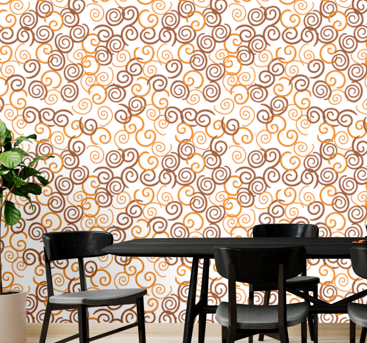 Spiral Swirls Pattern goemetric wallpaper - TenStickers