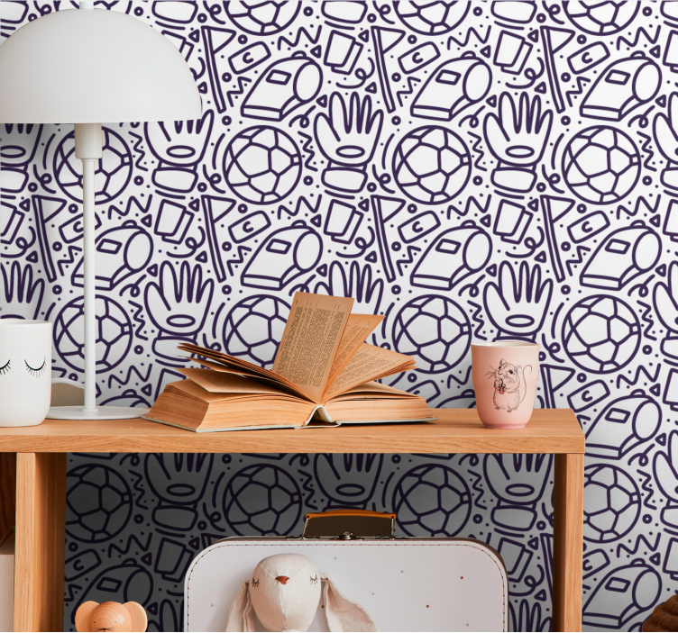 Sportive Illustrations contemporary wallpaper - TenStickers