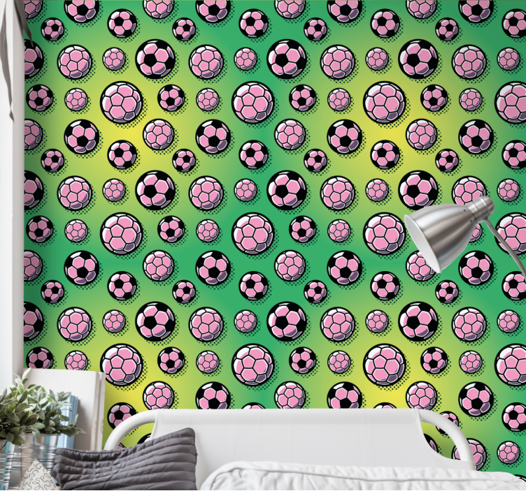 Sporty Ball Pattern custom wallpaper - TenStickers