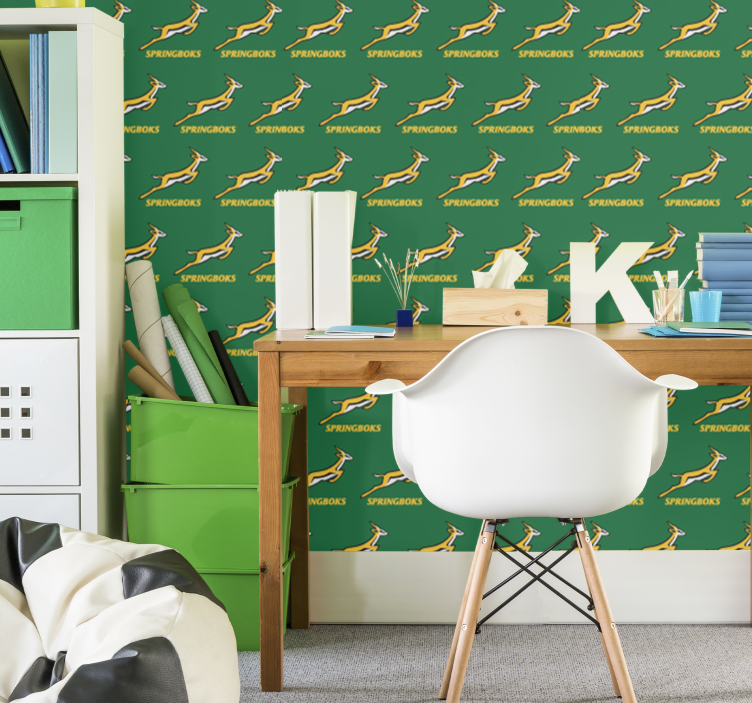 Springboks logo repeated Animal Wallpaper - TenStickers