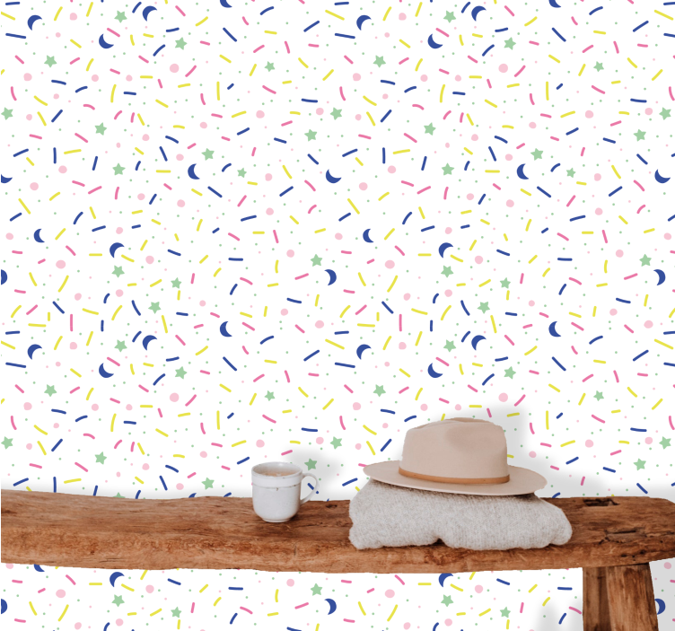 Sprinkles Pattern goemetric wallpaper - TenStickers