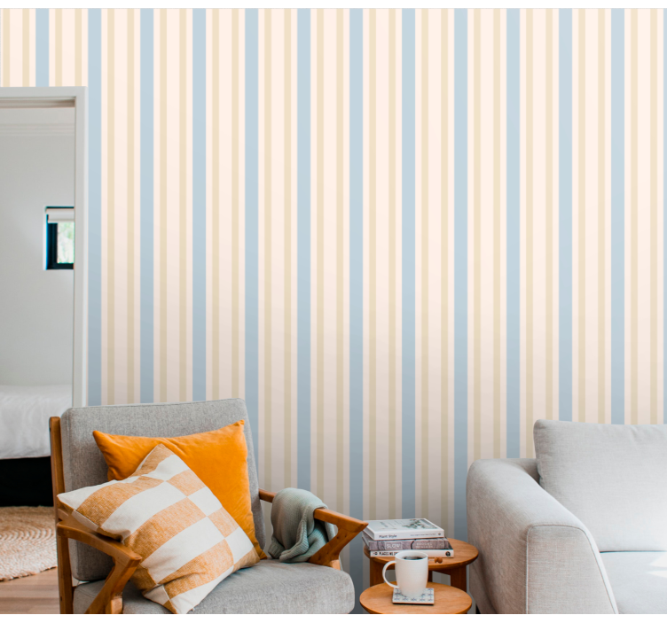 Striped Calmness wallpaper horizontal stripes - TenStickers