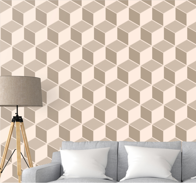 Stylish Cube Pattern wallpaper geometric - TenStickers