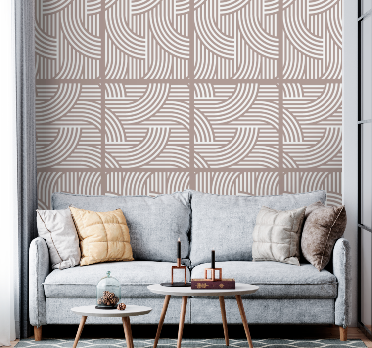 Organis stylish lines living area wallpaper - TenStickers