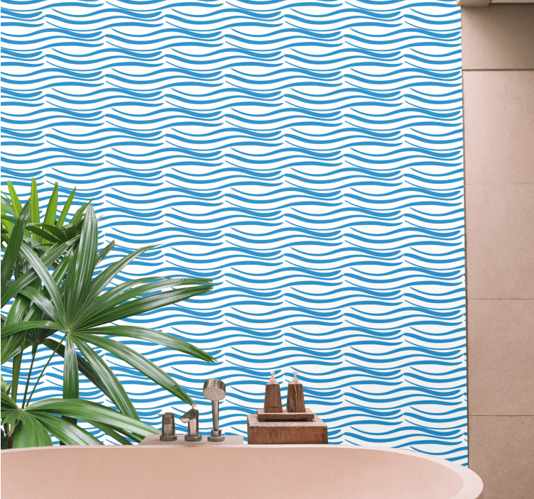 Stylish Wave Pattern 3 d wall paper - TenStickers