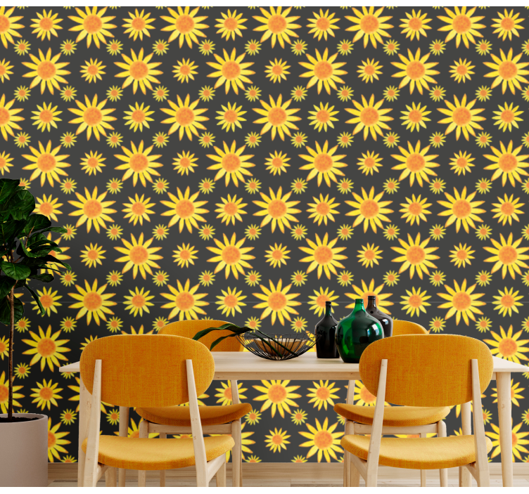Sunflower Pattern flowers wallpaper - TenStickers