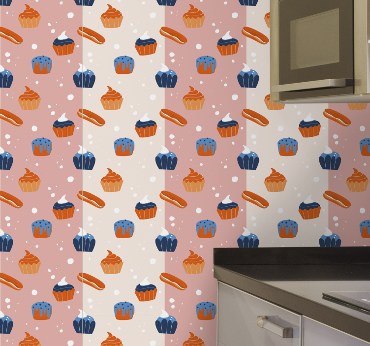 Sweet Treats Motif kitchen wallpaper - TenStickers