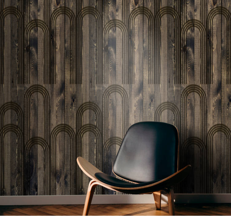 Timber Arch modern wallpaper - TenStickers
