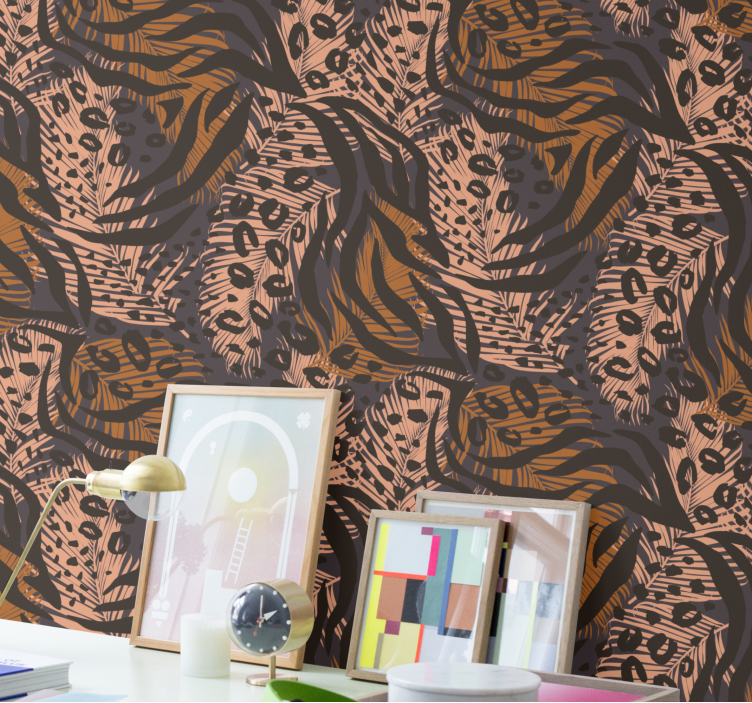 Tropical animal pattern leopard print wallpaper - TenStickers