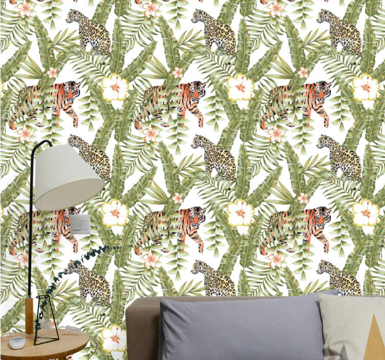 Tropical Jungle Fauna animals wallpaper - TenStickers