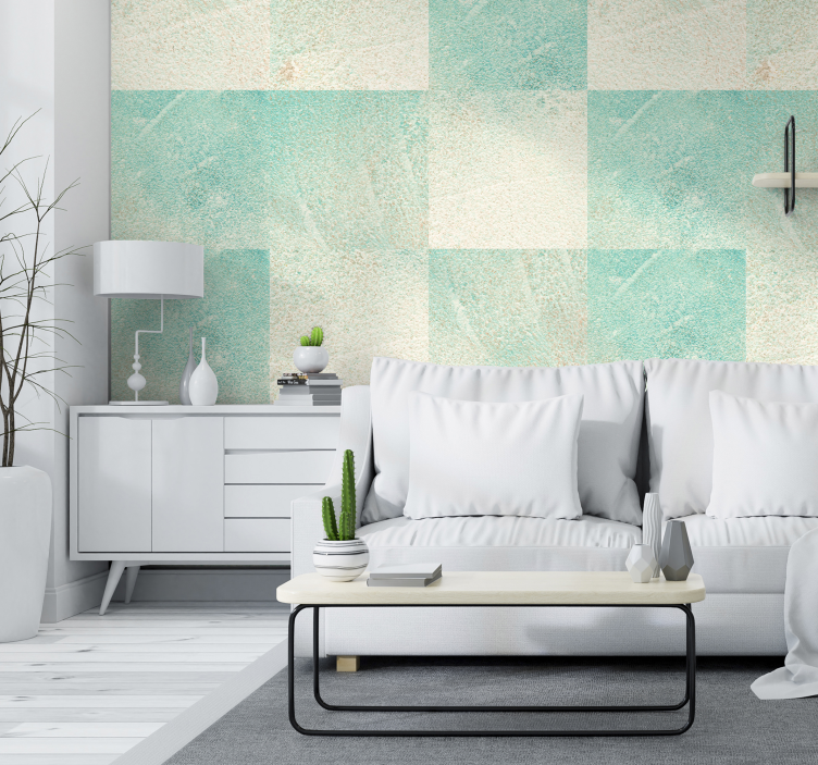 Turquoise Concrete Concrete Style Wallpaper - TenStickers
