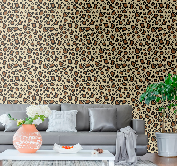 Typical motif leopard print wallpaper - TenStickers