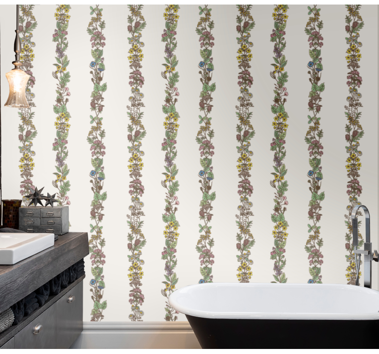 Various beautiful flowers Bathroom Wallpaper - TenStickers