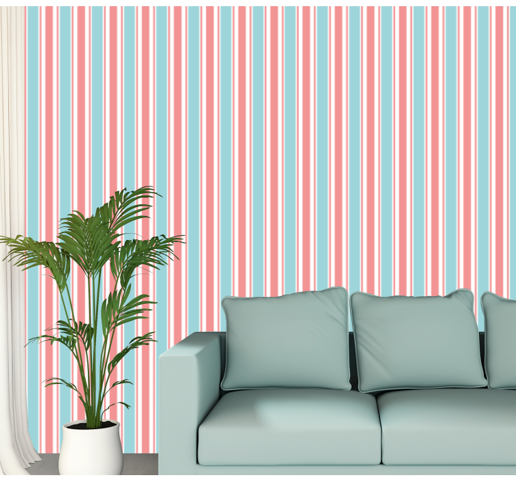 Vertical pastel stripes vertical wallpaper - TenStickers