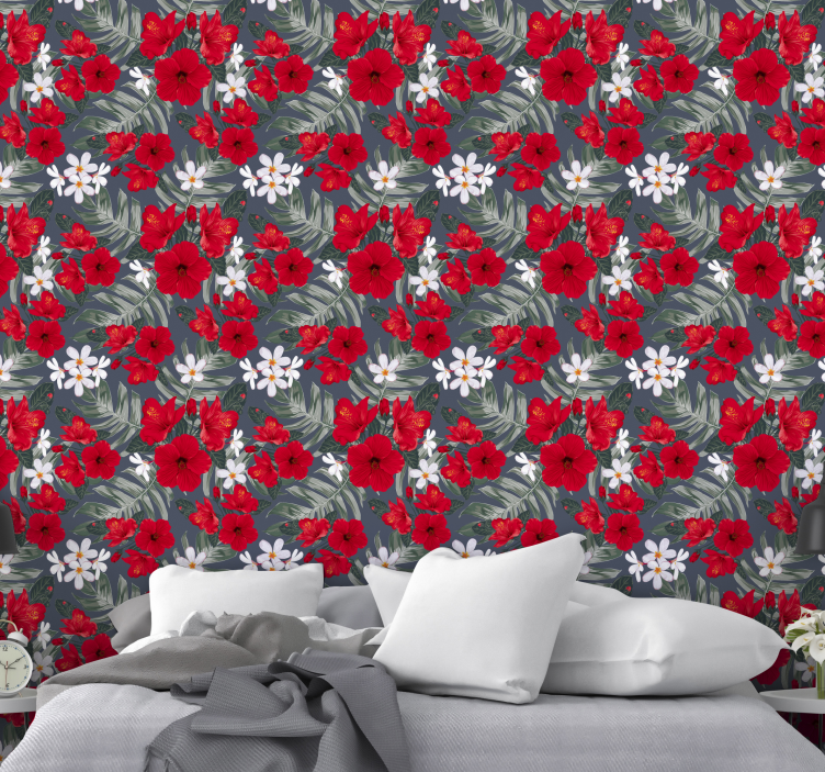 Vibrant Floral Display flowers wallpaper - TenStickers